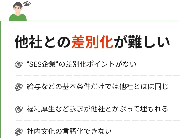 他社との差別化が難しい